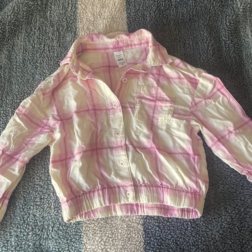 - Carters 100% cotton girl plaid flannel top